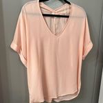 Miami Light Pink Oversized V neck Blouse Size Large Photo 0