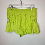 Free People FP Movement Women's Size Large High Rise Smocked Brief Lined Shorts Green Photo 3