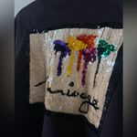 Vintage Mirage Las Vegas Black Sequin Crewneck Sweatshirt Sequined Design Size M Photo 3
