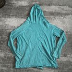 Fresh Produce  Top Womens Large Aqua Cover Up Shirt Hooded Pockets USA Photo 5