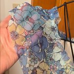 Fortune + Ivy 🌸🌸🌸BOGOHO 🌸🌸🌸 Blue Floral Ruffle Blouse-Medium Photo 4