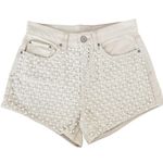 BDG Urban Outfitters Cream Pearl Front Jean Shorts Sz 27 Photo 5
