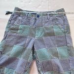 LL Bean Lakewashed Blue Green Seersucker Plaid Chino Bermuda Shorts Size 6 Photo 7