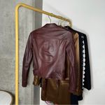 ALLSAINTS  Balfern Moto Leather Biker Jacket in Burgundy Photo 7