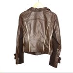Zenobia Chocolate Brown 100% Leather Italian Moto Jacket 6 Photo 8