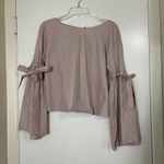 Free People  So Obviously Yours Blush Pink Long Sleeve Tie back Top size medium Photo 2