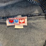 American Sweetheart vintage elastic waist dark wash pull on jeans w/pockets Sz L Blue Photo 4