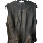 Amanda Smith Vintage Black Leather Lined Zip Vest Wm 6 Photo 3
