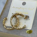 Do Everything In Love NWT 14K GP “ gold plated  “ Coco quilt hoops Photo 2