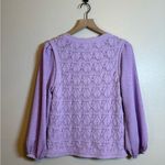 Current Air  Crochet Top with Jacquard Puff‎ Sleeves Photo 3