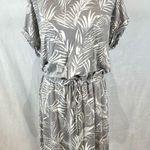 Hilary Radley gray and white palm leaf print knit dress size large Photo 1