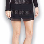 BCBGeneration  SZ 4 Black Tiered Sequin Mini Skirt Photo 0