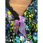Victoria's Secret Floral Lace Babydoll Nightgown Medium Black Multicolor Stretch Photo 2