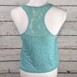Full Tilt Crochet Trim Tank Top Heather Teal Green-Small Photo 2