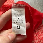 Hayden Smocked Ruffle Red Floral Midi Dress Medium Cottagecore Boho Silk Fall Photo 3