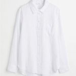 H&M NWOT white linen shirt size xs Photo 0