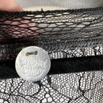 margaret o'leary Sz M grey cashmere & silk blend 3/4 sleeve Henley sweater Lace Photo 3