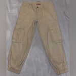 Alice + Olivia  Women’s Khaki Linen Blend Cargo Joggers Mid Rise Tapered RN 10767 Photo 0