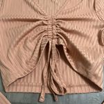 Missguided Tie Front Cropped Long Sleeve Top Pink Size 0 Photo 1