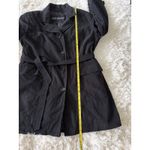 Fleet‎ Street Black Belted Trench Coat, Classic Career Wear, Women's Medium Photo 5
