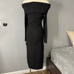 Hollister Womens Off-The-Shoulder Midi Dress, Black, XXST Photo 1