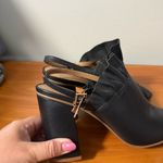 Nanette Lepore  Madeline Block Heel Black Slingback Peep Toe Square Toe Ruffle 10 Photo 6