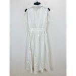 J.Crew  Fitted Waist Shirtdress Cotton Poplin Midi A Line Classic White US 10 NWT Photo 13