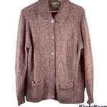 Shetland Size L Cardigan Sweater Wool Blend Button Up Scotland Made Women's Pink Size L Photo 0