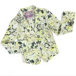 Free People  Floral Linen‎ Blazer Jacket Yellow White Size 4 Photo 13