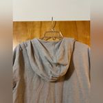 J.Jill Pure Open Front Hooded Cardigan Gray Pockets Pima Cotton Blend Medium Photo 10