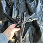 NWT Lanshifei vegan leather fur trim tie Back Vest Size XL Black Photo 6