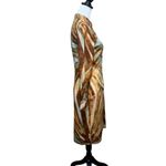 Vintage Central Falls Long Sleeve Shirt Dress Brown Orange Sz 2 Missing Buttons Photo 3