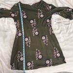 Boden Olive Green Floral Print Three Quarter Sleeve Tunic Dress Size 10P Photo 9