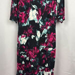 Maggy London Women’s Vintage  Size 8 Short Sleeve Black with Magenta & White Wate Photo 0