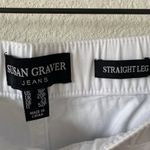 Susan Graver NWOT Stretch Pull On Crop Jeans with Eyelet Hem 16 Petite White Photo 3