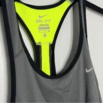 Nike Women's Charcoal and Neon Yellow Tank Top Photo 3