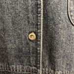 Talbots VTG  Womens Denim Jean Maxi Shirt Dress Button Front Black Collar Size 10 Photo 5