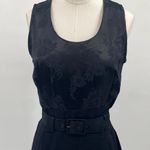 Vintage 90s Jumpsuit Belted Floral Satin Bodice Scoop Neck Sleeveless Black 4/6 Photo 1