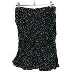 ZARA  Black & White Polka Dot Draped Ruched Mini Skirt XS Photo 2
