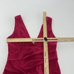 NIKIBIKI Dress Womens Medium Pink V Neck Ruched Bodycon Layered Clubwear Photo 4