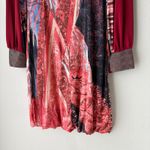 Save The Queen Dress Red Paisley Printed Long Sleeve Boho Mini Dress Size S Photo 5