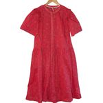 Free People NWT Women’s Bella Mae Boho Red Floral Midi Shirt Dress Photo 3