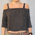 Polly & Esther Black & White Striped Top Photo 1