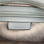Michael Kors New Selma Stud Top Zip Medium Satchel Dusty Blue Saffiano Leather Photo 7