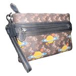 Coach Large Horse & Carriage Print w/Planets 🪐 Wristlet w/Front Zip Pocket RARE! Photo 2