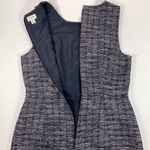 J.Crew  Tweed Fringe Sheath Sleeveless Dress Navy Blue Preppy Career Office Photo 7