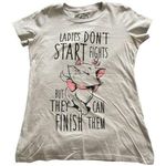 Disney  The Aristocats Marie Ladies Don't Start Fights Girls T-Shirt Size Med GUC Photo 0