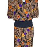 Donna Morgan Vintage Paisley Pullover Lace Lined Dress Size 10 Occasion Modest Photo 0