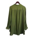Cato  Women Tunic Top 18/20 Olive Green Relaxed Button Up Sheer‎ Gauze Workwear Photo 2