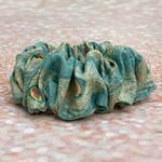 CHUBBY Scrunchie Green Peacock Feather Thick Scrunchie Hair Tie Hair Accessories Photo 0
